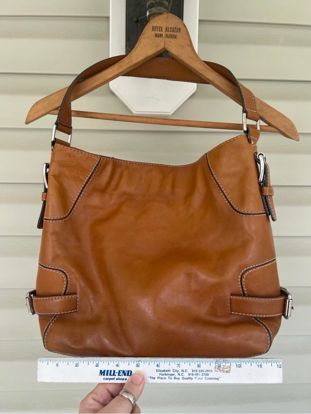 Michael Kors BROOKVILLE Vintage Leather Hobo Handbag BEAUTIFUL